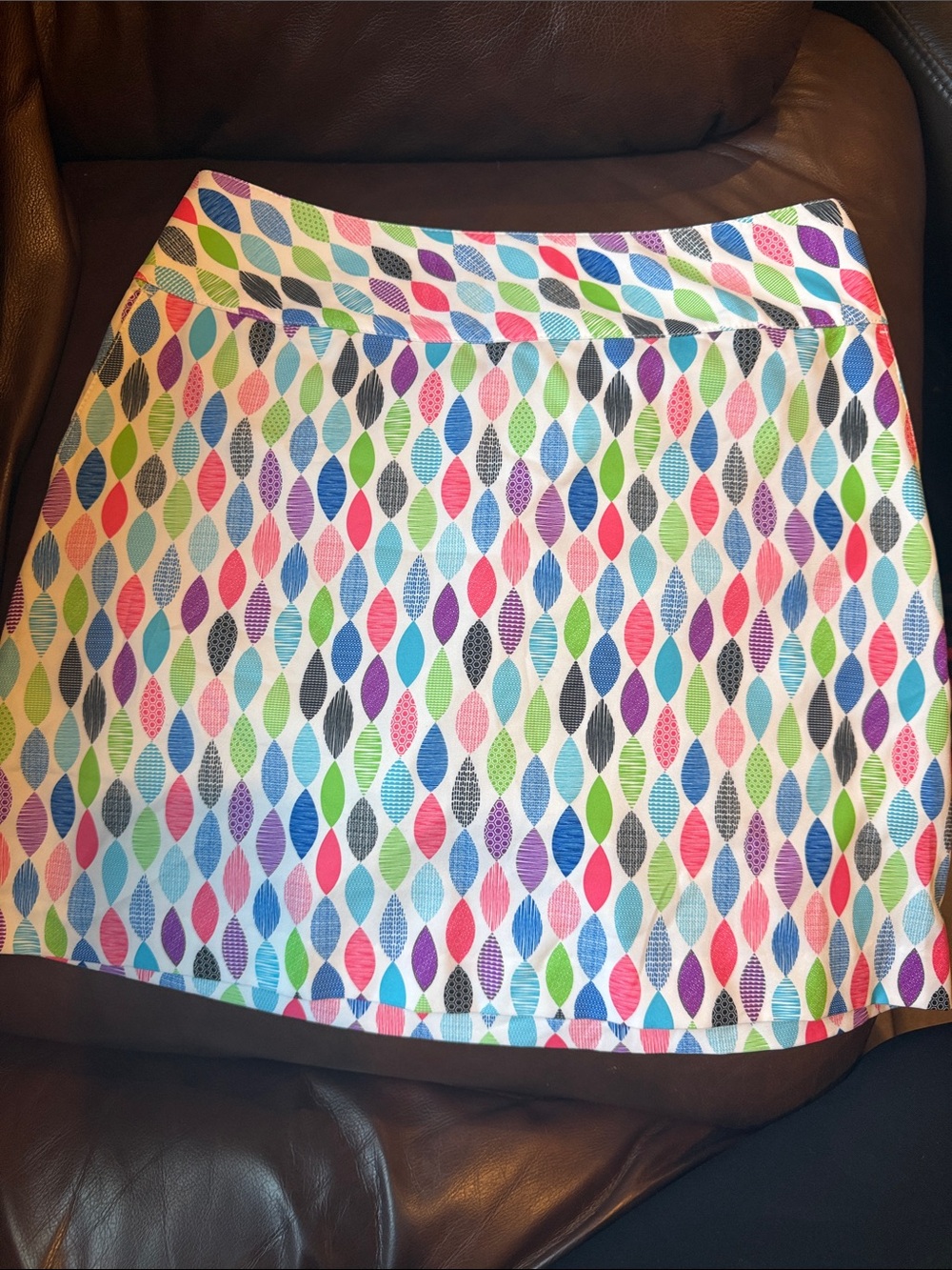 Colorful Multi-Leaf Print Golf Skirt